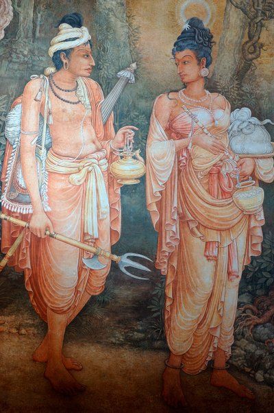 Mural on the Walls of Kelaniya Temple, Kelaniya Vihara, Sri Lanka by Unknown